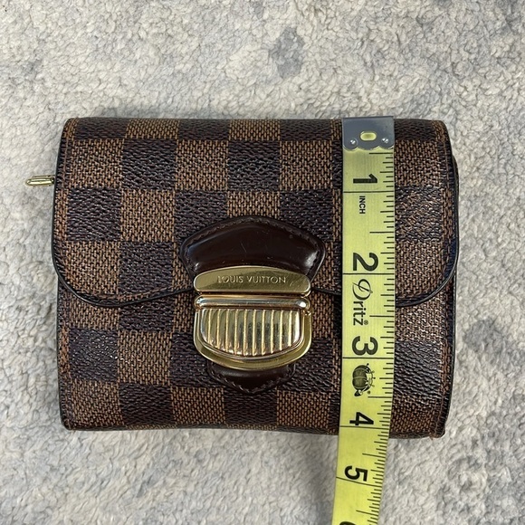 Rare Louis Vuitton Damier Ebene Joey Wallet Press Lock Compact Check - Picture 17 of 17